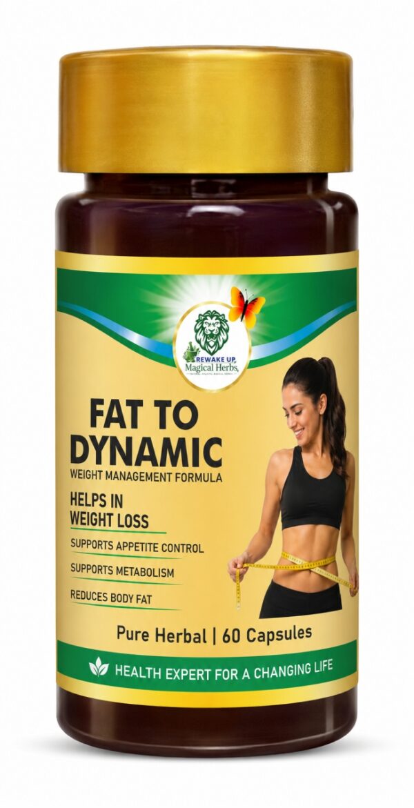 Fat To Dynamic Capsules herbal weight management supplement with 60 capsules designed to support metabolism and appetite management